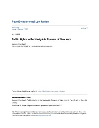 Public Rights in the Navigable Streams of New York