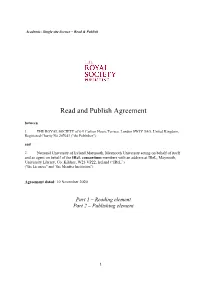 Read and Publish Agreement Between