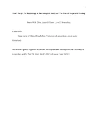 The Case of Sequential Testing James WB Elsey, Anna I. Filmer, Lott