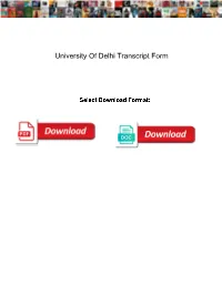 University of Delhi Transcript Form