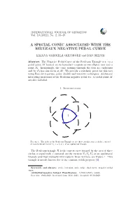 A Special Conic Associated with the Reuleaux Negative Pedal Curve