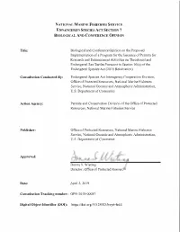 Biological and Conference Opinion on the Proposed Implementation of A
