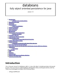 Databeans Fully Object Oriented Persistence for Java