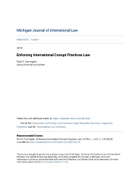 Enforcing International Corrupt Practices Law