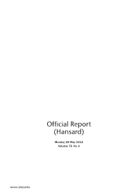 Official Report (Hansard)