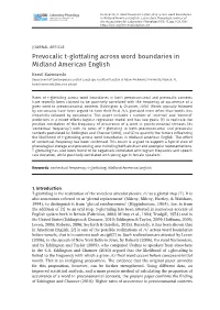 Prevocalic T-Glottaling Across Word Boundaries in Midland American