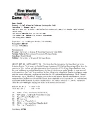 Super Bowls on CBS Game History