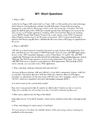 WT- Short Questions