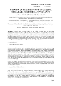 A Review on Possibility of Using Social Media Data for Pharmacovigilance