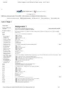 Assignment 1 How Does an NPTEL Online Course Work? the Due Date for Submitting This Assignment Has Passed