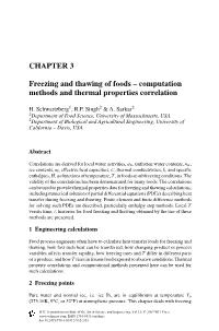 CHAPTER 3 Freezing and Thawing of Foods – Computation Methods And
