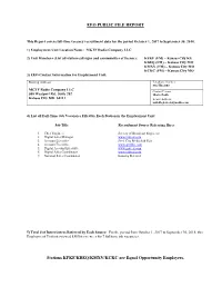 EEO PUBLIC FILE REPORT Stations KFKF/KBEQ/KMXV/KCKC Are