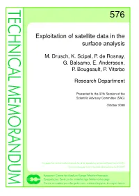 Exploitation of Satellite Data in the Surface Analysis