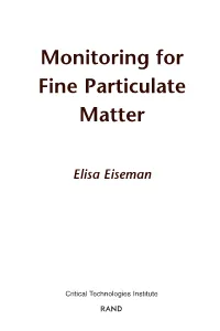 Monitoring for Fine Particulate Matter