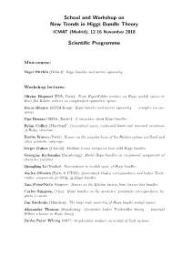 School and Workshop on New Trends in Higgs Bundle Theory Scientific