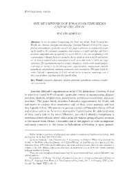 The Metaphysics of Jonathan Edwards's End of Creation
