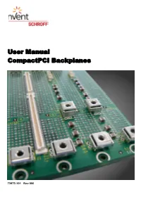 User Manual Compactpci Backplanes