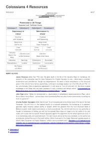 Colossians 4 Resources