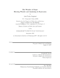 Eliciting Wonder and Analyzing Its Expression Seth Taylor Raphaël