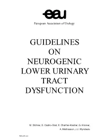 Guidelines on Neurogenic Lower Urinary Tract Dysfunction