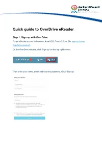 Quick Guide to Overdrive Ereader