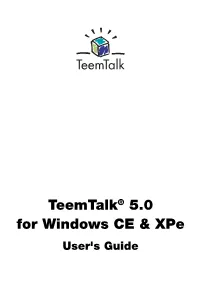 Teemtalk® 5.0 for Windows CE & Xpe User's Guide