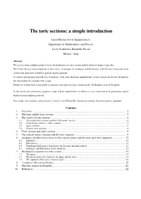 The Toric Sections: a Simple Introduction