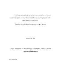 A Work Project, Presented As Part of the Requirements for the Award of a Master