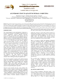 An Introduction to Quantum Neural Computing