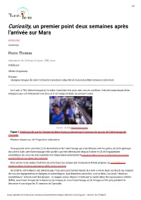 Curiosity, Un Premier Point Deux Semaines Après L'arrivée Sur Mars