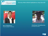 Develop Native Mobile Applications Using Openui5 Benu Mariantony