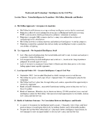 Intelligence in the Civil War Lecture Three