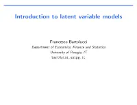 Introduction to Latent Variable Models