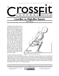 Low-Bar Vs. High-Bar Squats Mark Rippetoe