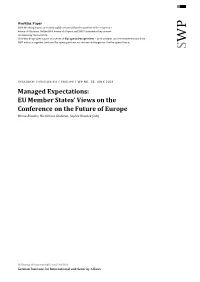 Managed Expectations: EU Member States' Views on the Conference On