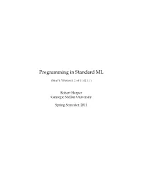 Programming in Standard ML