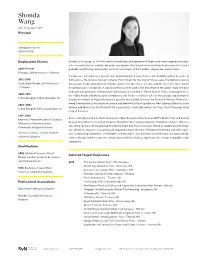 Shonda Wang Msc, B.SW, MCIP, RPP Principal