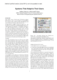 Systems That Adapt to Their Users