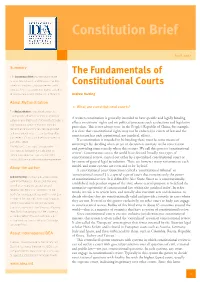 The Fundamentals of Constitutional Courts