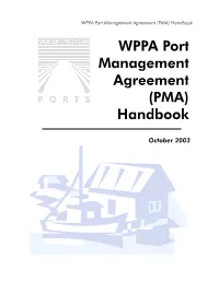 WPPA Port Management Agreement (PMA) Handbook WPPA Port Management Agreement (PMA) Handbook