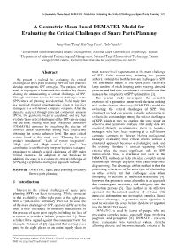 A Geometric Mean-Based DEMATEL Model for Evaluating the Critical Challenges of Spare Parts Planning 121