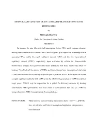 Bioinformatic Analyses of Zinc-Activated Transcription Factor