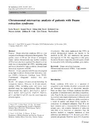 Chromosomal Microarray Analysis of Patients with Duane Retraction Syndrome