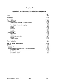 Defences, Mitigation and Criminal Responsibility