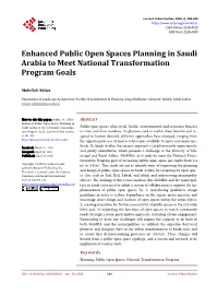 Enhanced Public Open Spaces Planning in Saudi Arabia to Meet National Transformation Program Goals