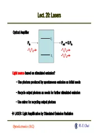 Lect. 20: Lasers