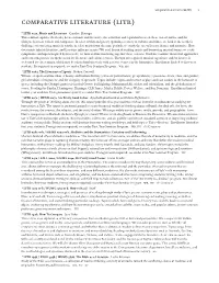 LITR) 1 Comparative Literature (LITR)