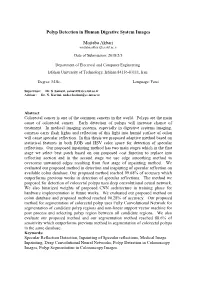 Polyp Detection in Human Digestive System Images Mojtaba Akbari