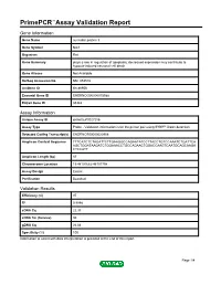 Primepcr™Assay Validation Report