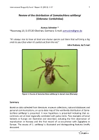 Review of the Distribution of Somatochlora Sahlbergi (Odonata: Corduliidae)